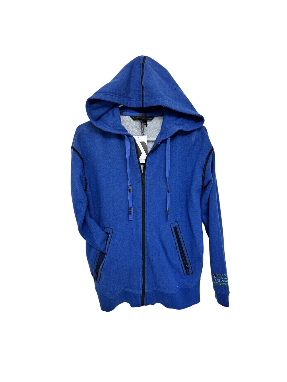 NEW Marc By Marc Jacobs Blue Full Zip Hoodie Hoody Mens Small S Sweatshirt NWT